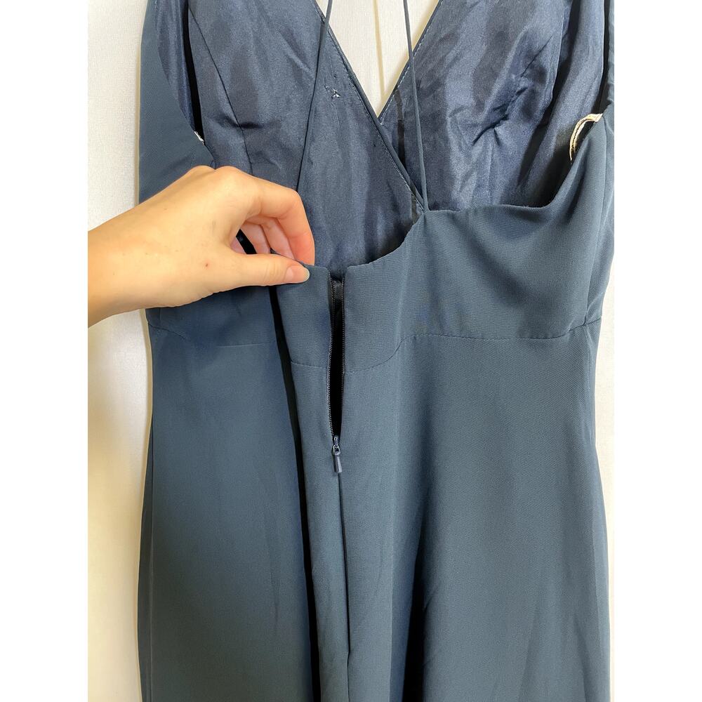 JENNY YOO COLLECTION Navy Blue Farrah Bridesmaids Gown Dress Fully Lined Size 10 - Picture 8 of 12